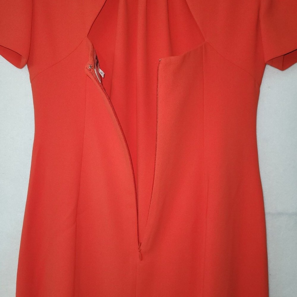 Diane Von Furstenberg Rose Scorn Dress Womens 4 Spicy Orange Cut Out Bow Back - Picture 11 of 16